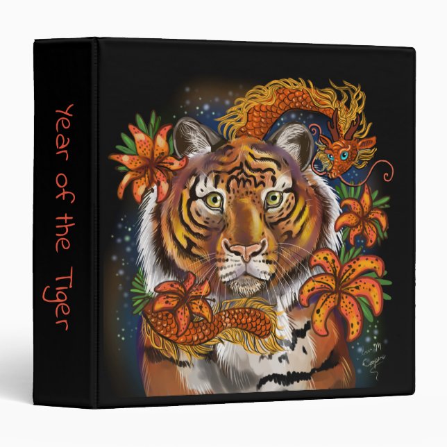 Chinese Year of the Tiger 3 Ring Binder (Front/Spine)