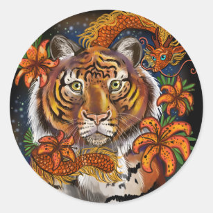 Chinese Zodiac Tiger Stickers | Zazzle