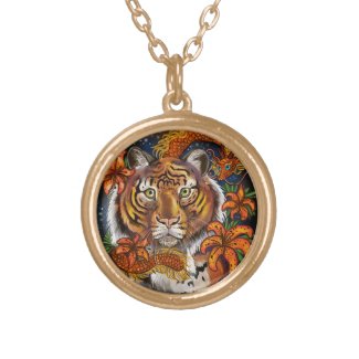 Chinese Year of the Tiger Gold Finish Necklace