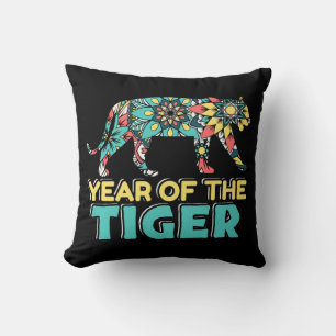 Chinese Year of the Tiger - Mandala Throw Pillow