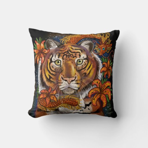 Chinese Year of the Tiger Throw Pillow