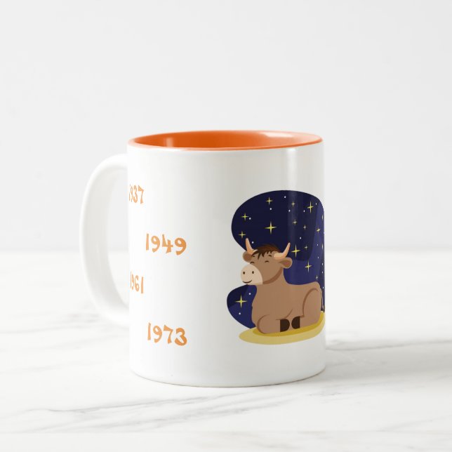 Chinese Years of the Ox Two-Tone Coffee Mug (Front Left)