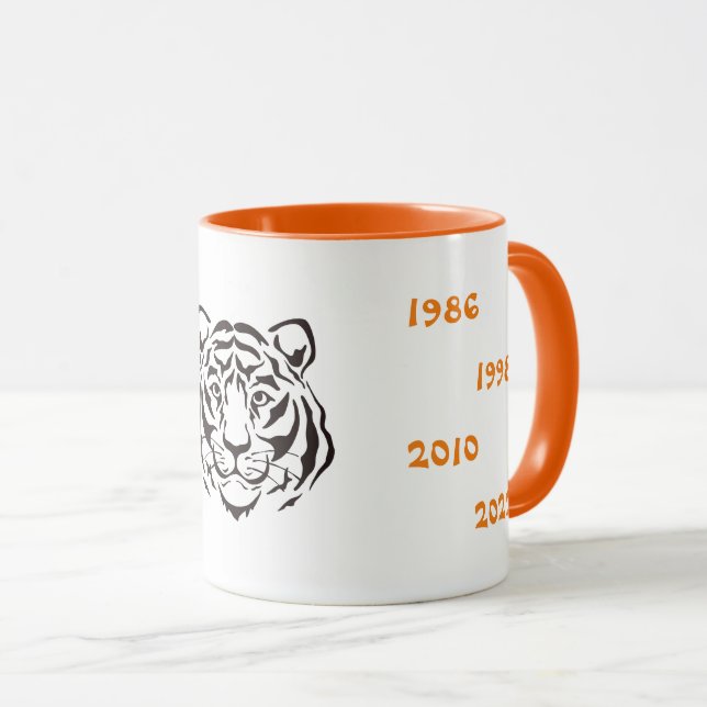 Chinese Years Tiger illustration black white Mug (Front Right)