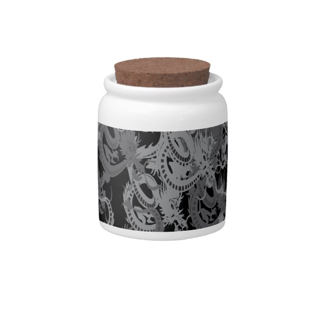 Chinese Ying Yang Dragon Candy Jar (Front)