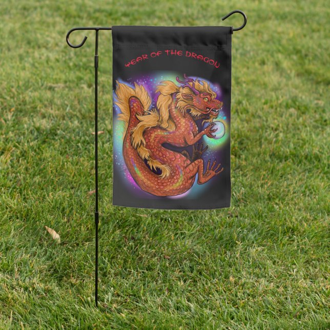 Chinese Zodiac 2024 Year of the Dragon   Garden Flag (In SItu)