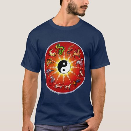 Chinese Zodiac Animal In Black Outlines. T-shirt