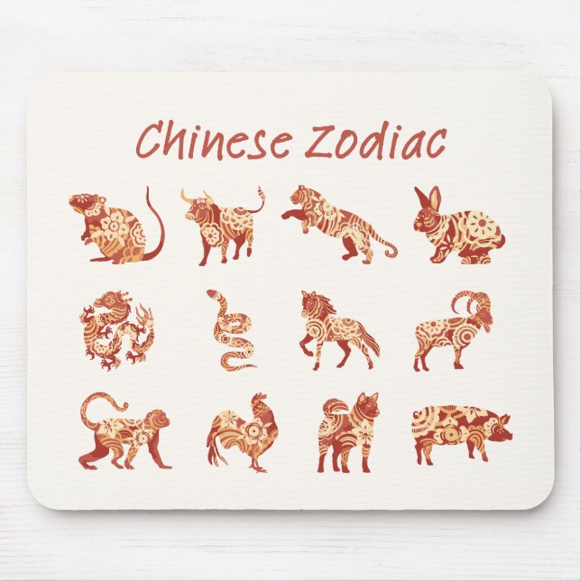 Chinese Zodiac Animal Sign  Mouse Pad (Front)
