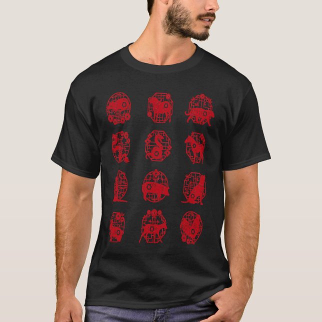 Chinese Zodiac Animal Signs Lunar Chinese New Year T-Shirt (Front)