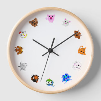 Chinese Zodiac Animals (rotated) Clock