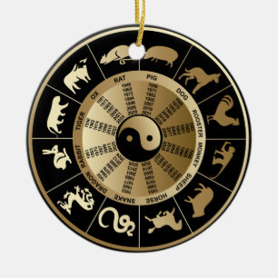 Chinese Zodiac Chart Ceramic Ornament