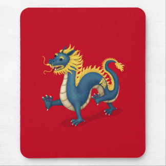 Chinese Zodiac Dragon Astrology Sign Red Mouse Pad