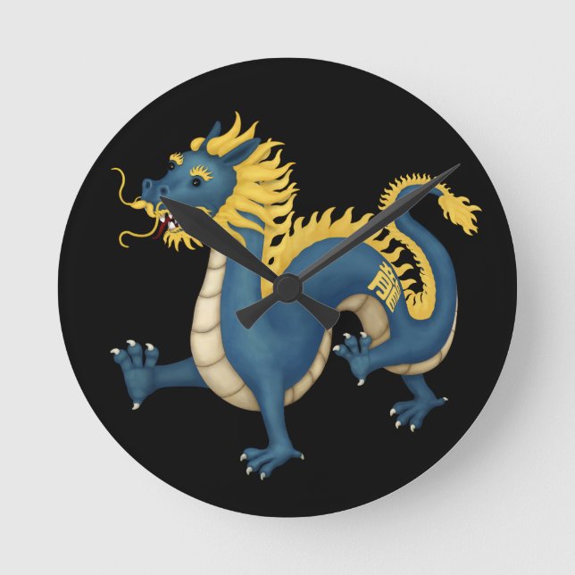 Chinese Zodiac Dragon Astrology Sign Round Clock (Front)