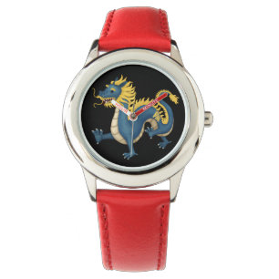 Chinese Zodiac Dragon Cute Astrology Sign Black Watch