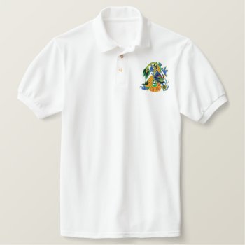 Chinese Zodiac Dragon Embroidered Polo Shirt by Year_of_Dragon_Tee at Zazzle