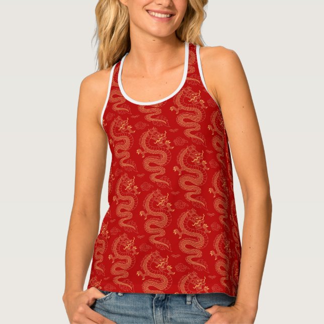 Chinese Zodiac Dragon, happy new year Tank Top (Front)