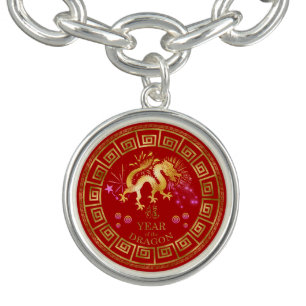 Chinese Zodiac Dragon Red/Gold ID542 Bracelet