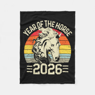 Chinese Zodiac Horse2026 Decorations Year Of The H Fleece Blanket