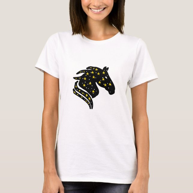 Chinese Zodiac Horse Galaxy Design for Women  T-Shirt (Front)