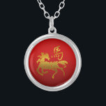 Chinese Zodiac Horse Silver Plated Necklace<br><div class="desc">Chinese Year Of The Horse Designs. Buy a unique Chinese New Year of the Horse Gift. This born year of the horse 2014 2026 2002 1990 1978 1966 1954 1942 Chinese Zodiac Horse T-Shirt or Gift is perfect for a Chinese New Year gift for Dad, Mom, Grandma or Grandpa. Year...</div>