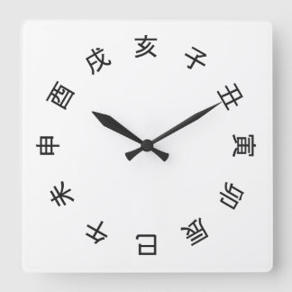 Chinese Zodiac Kanji (rotated) Clock -