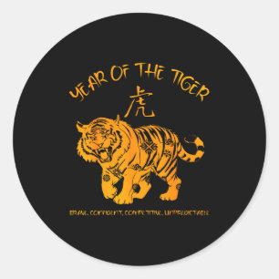 Chinese Zodiac Lunar New Year Astrology Horoscope Classic Round Sticker