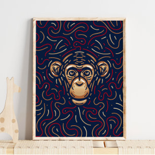 Chinese Zodiac Monkey Zodiac Digital Print