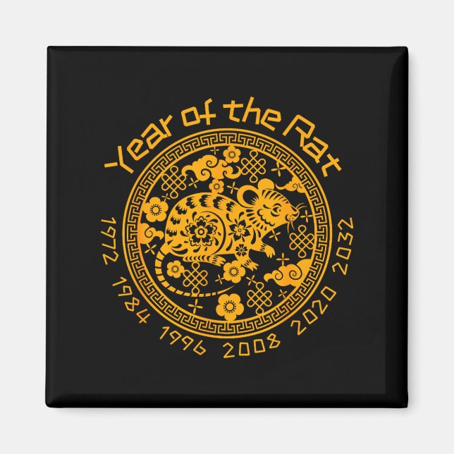 Chinese Zodiac New Year Of The Rat Sign  Magnet (Front)
