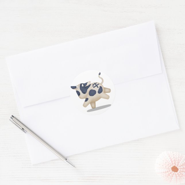 Chinese Zodiac Ox Cute Astrology Sign Classic Round Sticker (Envelope)