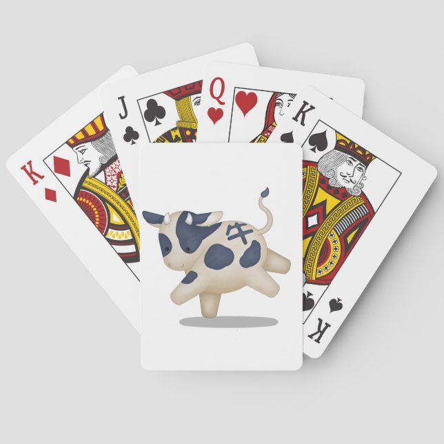 Chinese Zodiac Ox Cute Astrology Sign Poker Cards (Back)