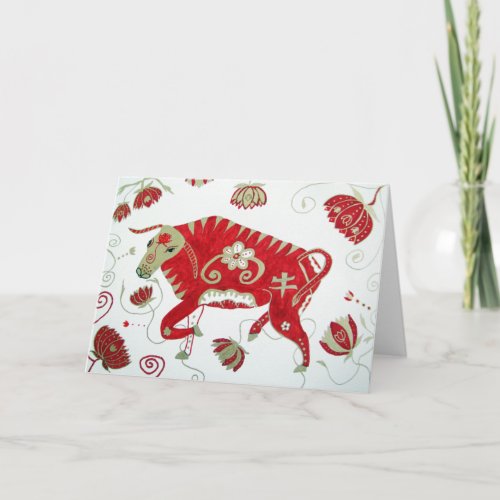 Chinese Zodiac Ox Greeting Card