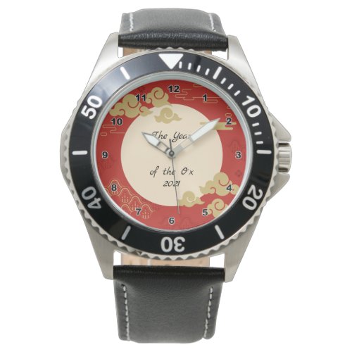 Chinese Zodiac Ox New Age Modern Chic Mens Watch