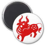 Chinese Zodiac Ox Papercut Illustration Magnet at Zazzle