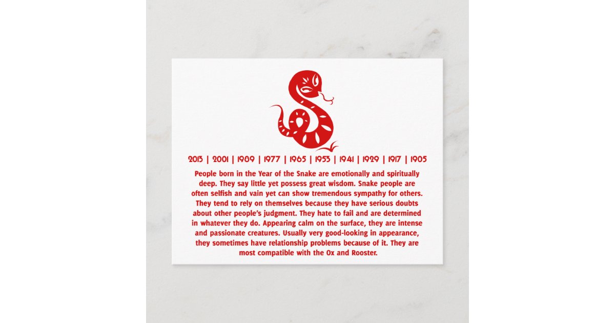 CHINESE ZODIAC PAPERCUT SNAKE ILLUSTRATED SHIRT POSTCARD Zazzle