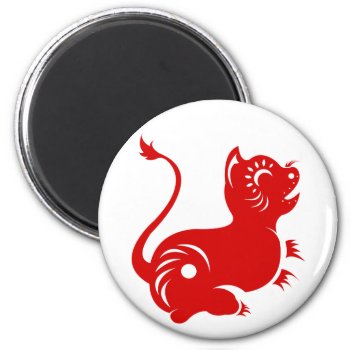 Chinese Zodiac Papercut Tiger Illustrated Magnet by paper_robot at Zazzle