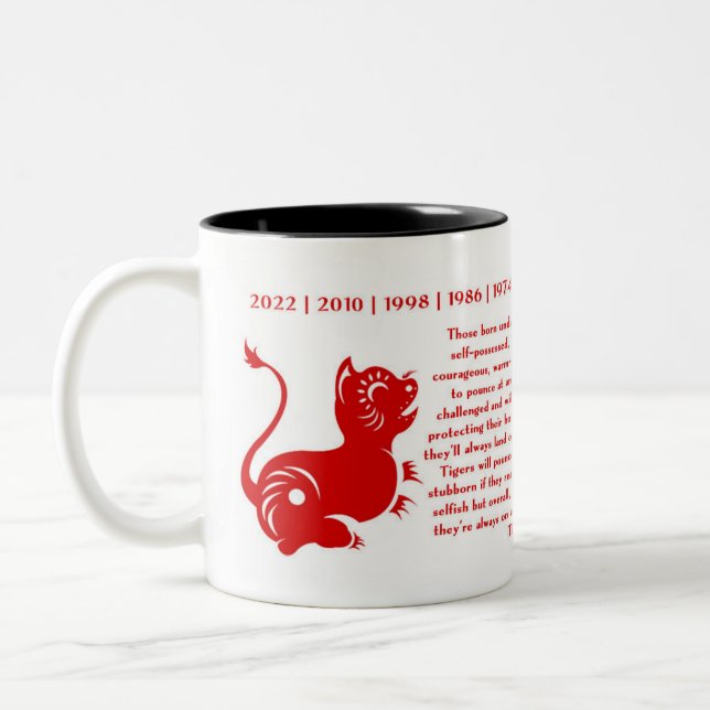CHINESE ZODIAC PAPERCUT YEAR OF THE TIGER MUG (Left)
