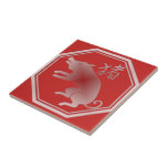 Chinese Zodiac Pig Red Ceramic Tile at Zazzle
