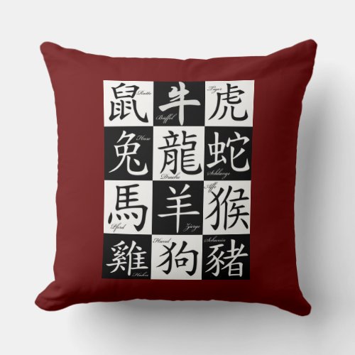 chinese zodiac pillow