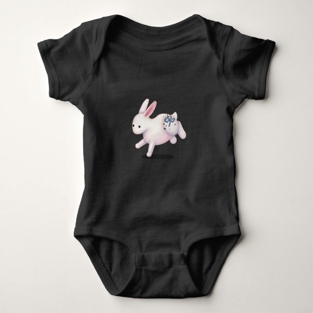 Chinese Zodiac Rabbit Cute Astrology Sign Baby Bodysuit (Front)