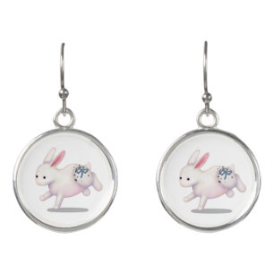 Chinese Zodiac Rabbit Cute Astrology Sign Earrings