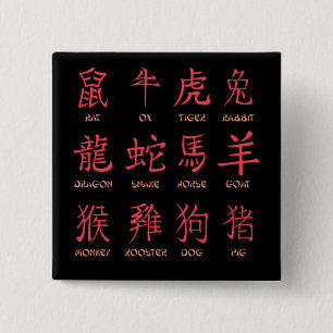 Chinese Zodiac Sign Button