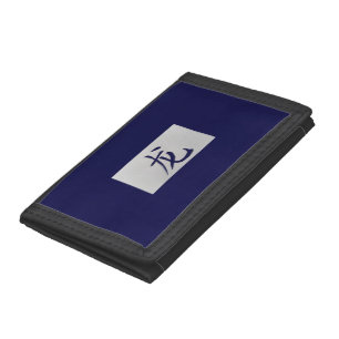 Chinese zodiac sign Dragon blue Trifold Wallet