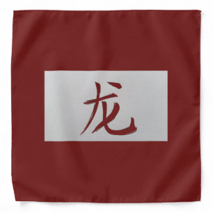 Chinese zodiac sign Dragon red Bandana