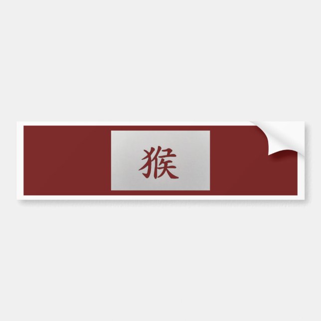Chinese zodiac sign Monkey red Bumper Sticker (Front)