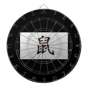 Chinese zodiac sign Rat black Dart Board