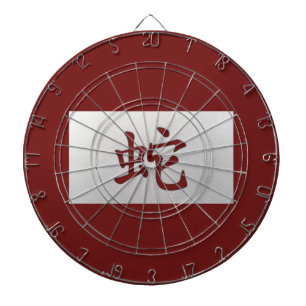 Chinese zodiac sign Snake red Dartboard With Darts