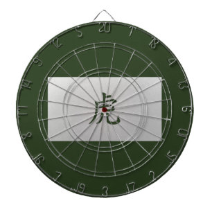 Chinese zodiac sign Tiger green Dartboard