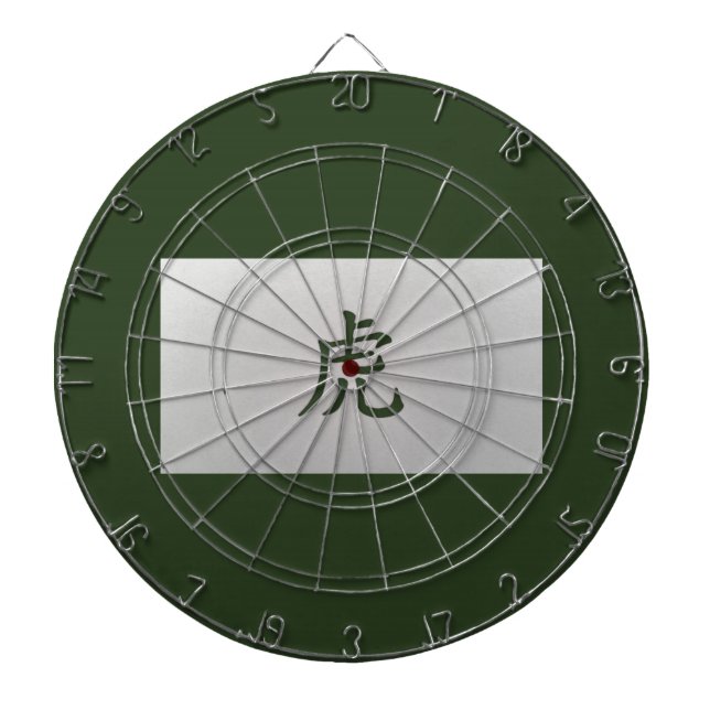 Chinese zodiac sign Tiger green Dartboard (Front)