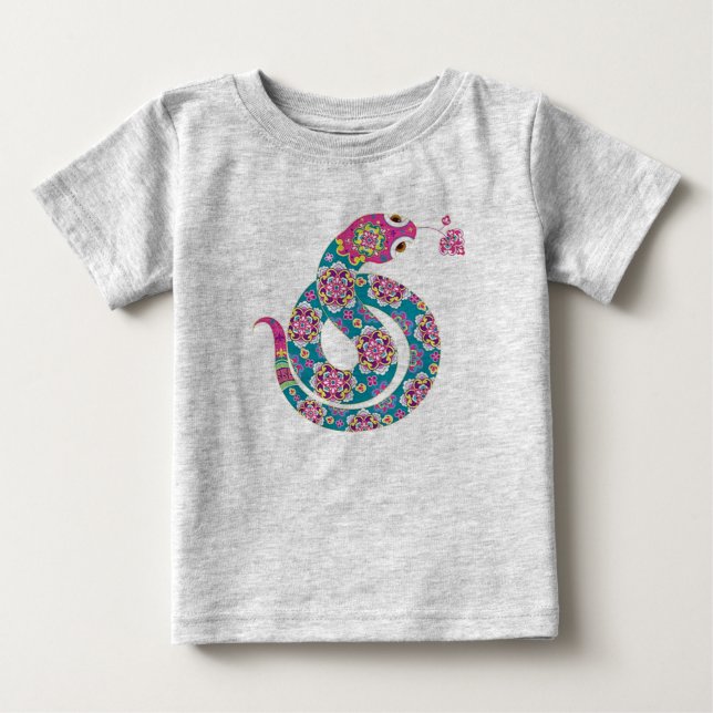 Chinese Zodiac Snake Colorful Series Baby T-Shirt (Front)