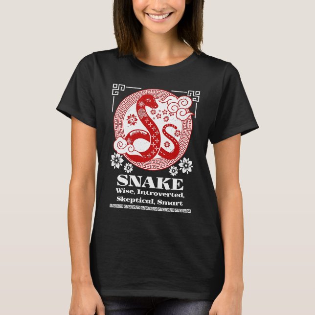 Chinese Zodiac Snake Personality T-Shirt (Front)