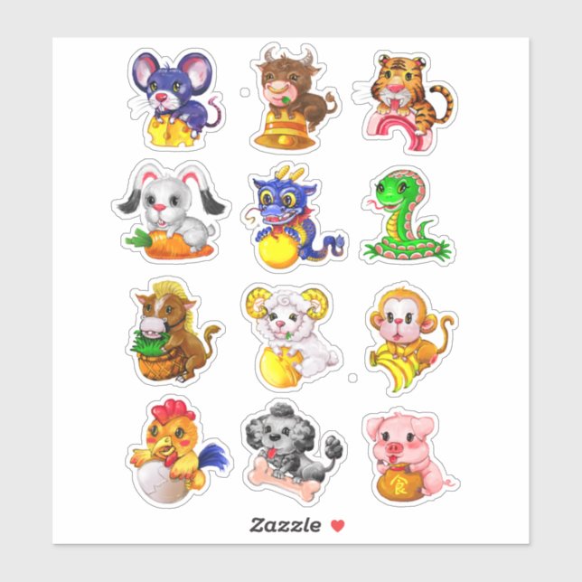 Chinese Zodiac Sticker (Sheet)